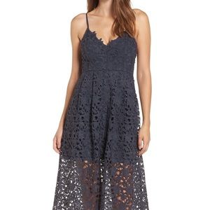 ASTR The Label Midi Dress in Navy India Ink.